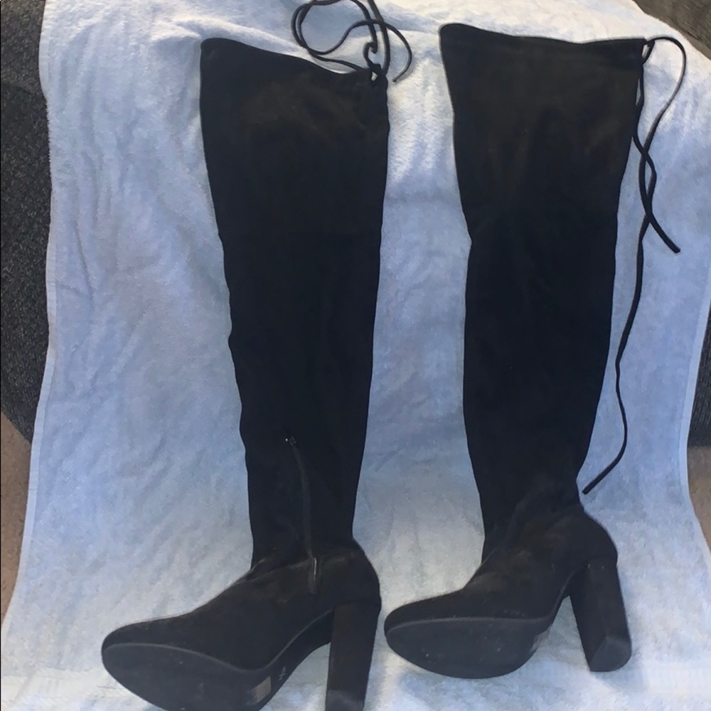 Black knee high boots